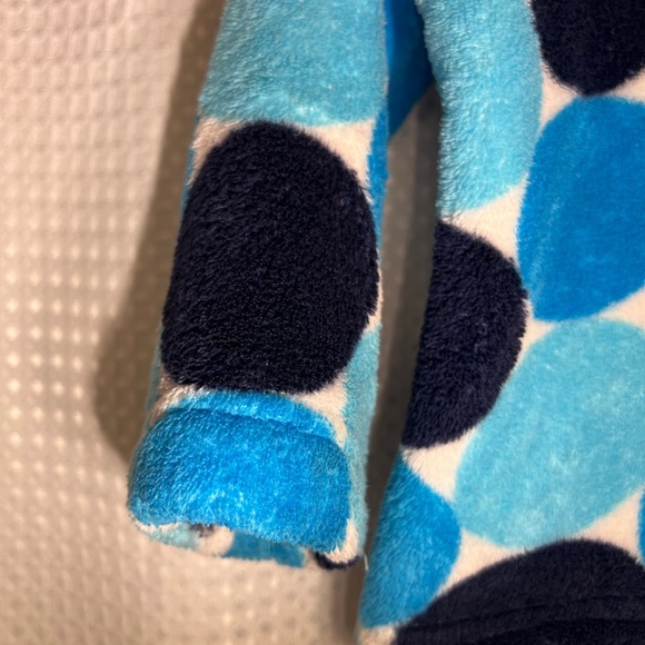 Hanna Andersson Plush Blue and Black Polka Dot fleece jacket - Picture 10 of 15